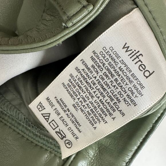 Aritzia Wilfred The Melina Pant High Waist Vegan Leather Straight Sage US 2 NWT - Picture 6 of 9